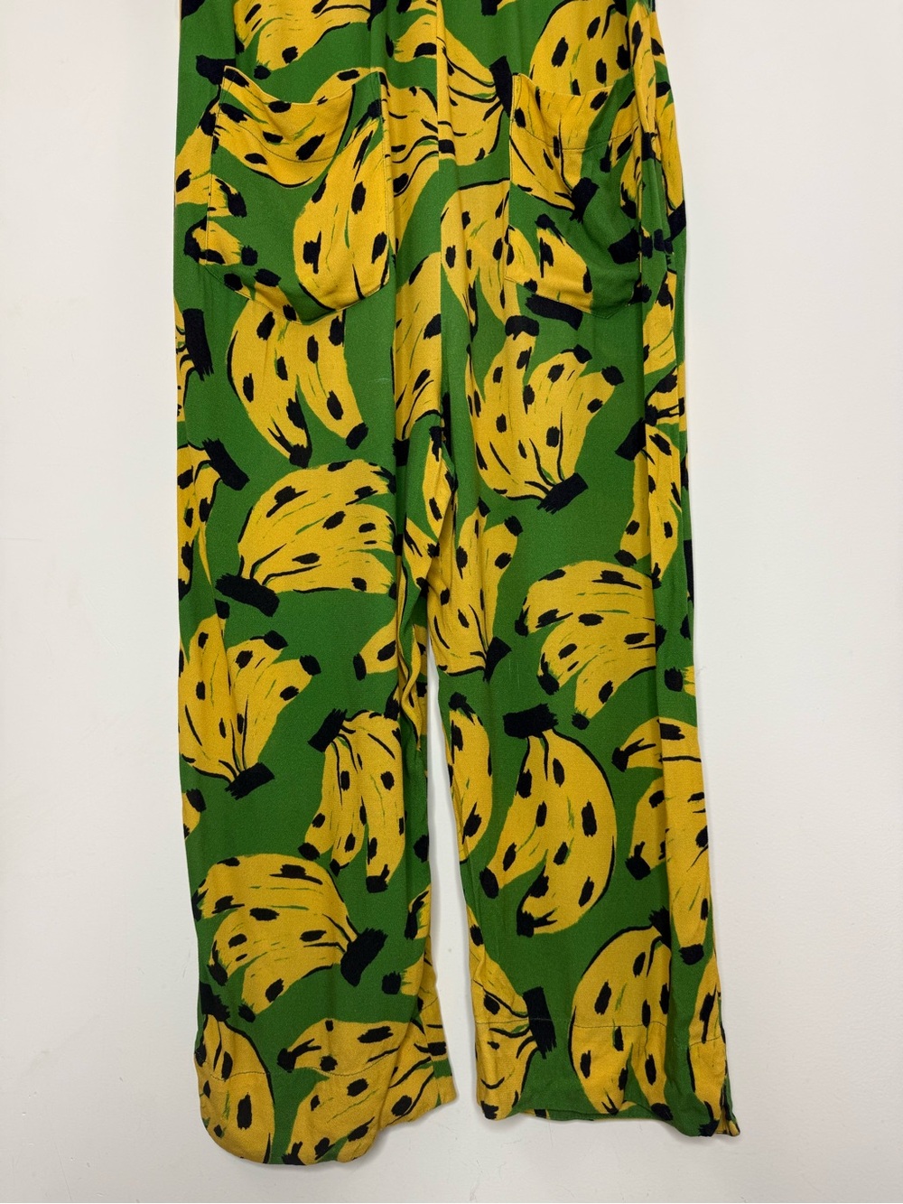 Farm Rio Bossa Banana Jumpsuit Size M Novelty Print Green Tropical Vacation RARE - Picture 11 of 16